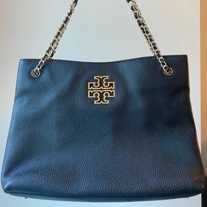 Tory Burch Leather triple compartment tote